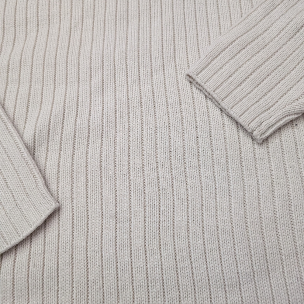 Cream Ribbed Quarter Zip Sweater - Picture 2 of 5